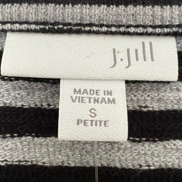 J. Jill WearEver Tunic Top Women’s Sz PS Small Black Gray Stripes NWT Travel - Picture 4 of 12